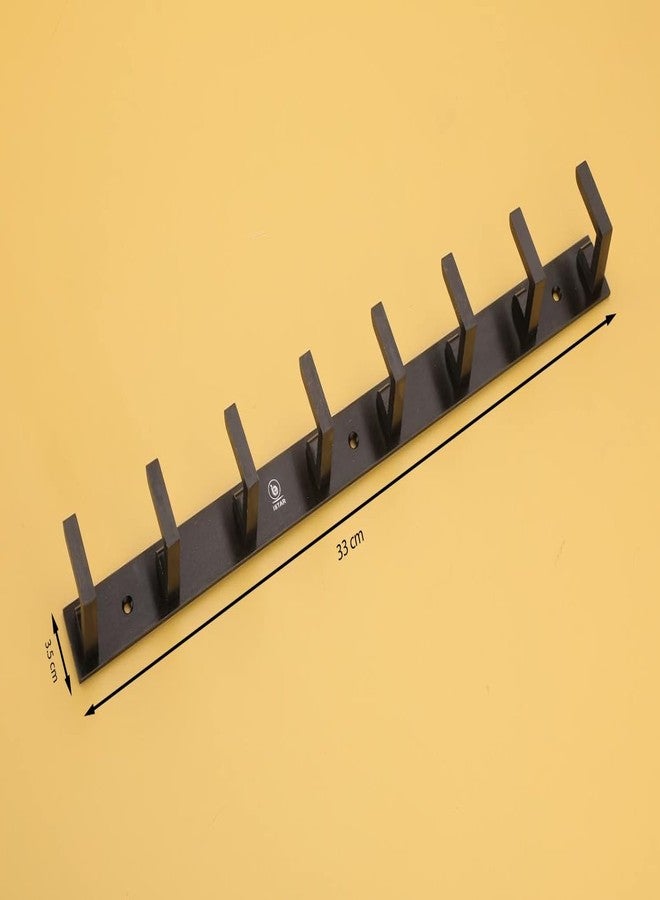 iSTAR 8 Pin Bathroom Cloth Hooks Hanger Wall Bedroom Bathroom Robe Hooks Rail for Hanging Keys,Clothes,Towel Steel Hook (Black, Pack of 1) - Image 4